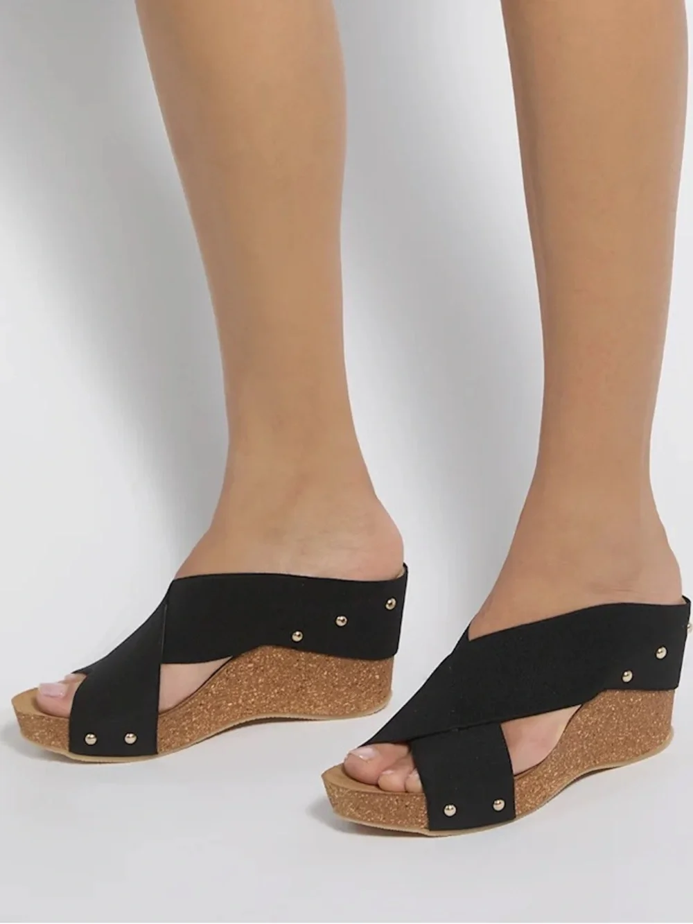 Madden Girl Nautic cork wedge platform sandals Y2K style crisscross straps 8.5